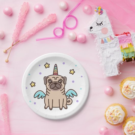 Unicorn Rainbow Dog Papieren Bordje (Feest)