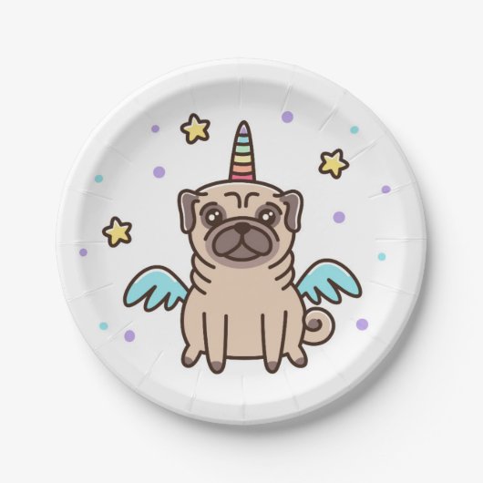 Unicorn Rainbow Dog Papieren Bordje (Voorkant)