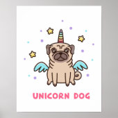Unicorn Rainbow Dog Poster (Voorkant)