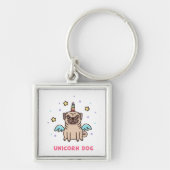 Unicorn Rainbow Dog Sleutelhanger (Voorkant)