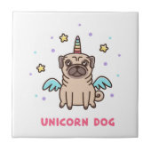 Unicorn Rainbow Dog Tegeltje (Voorkant)