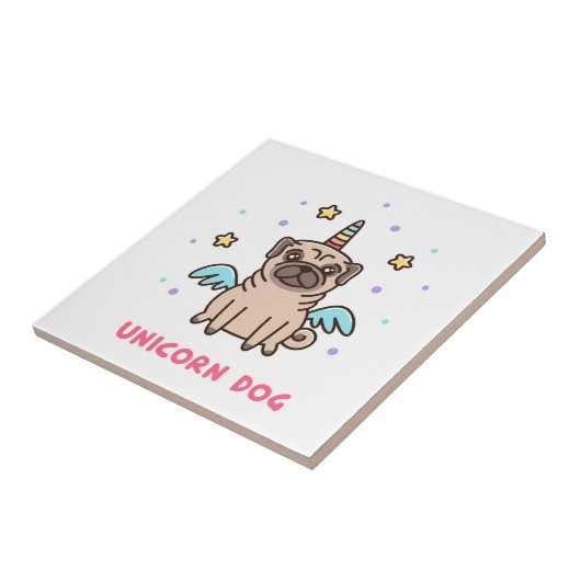 Unicorn Rainbow Dog Tegeltje (Zijkant)