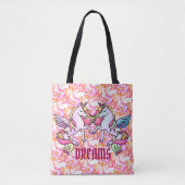  Unicorn Rainbow Dream Pastel Pegasus Tote Bag (Voorkant)