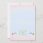 Unicorn Rainbow eerste verjaardag Kaart (Achterkant)