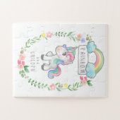 Unicorn Rainbow en Flowers Legpuzzel (Horizontaal)