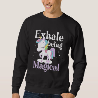 Unicorn rainbow Exhale being Magical 1 Trui