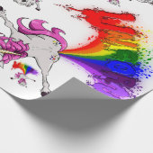 Unicorn rainbow fart cadeaupapier (Hoek)