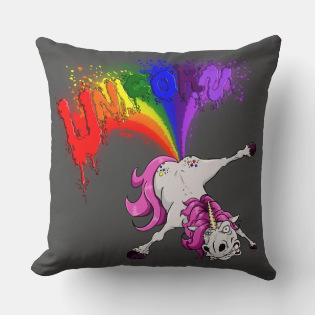 Unicorn rainbow fart kussen (Voorkant)