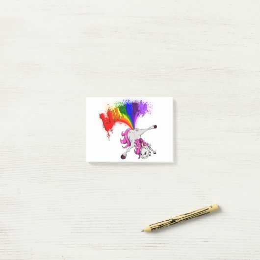 Unicorn rainbow fart post-it® notes (Op bureau)