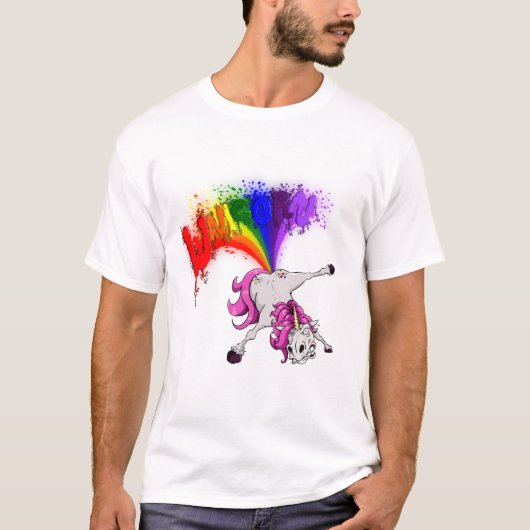 Unicorn rainbow fart t-shirt (Voorkant)