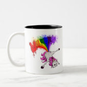 Unicorn rainbow fart tweekleurige koffiemok (Links)
