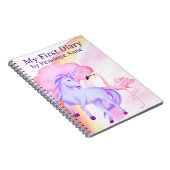 Unicorn Rainbow Flamingo Girls Diary Personalized Notitieboek (Rechterzijde)