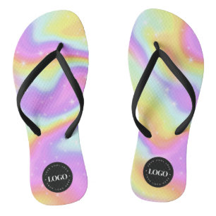 Unicorn Rainbow Galaxy & Custom Business Logo Teenslippers