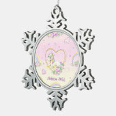 Unicorn Rainbow Gepersonaliseerd Tin Sneeuwvlok Ornament (Rechts)