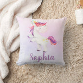 Unicorn Rainbow Gepersonaliseerde naam Roze Waterv Kussen (Deken)
