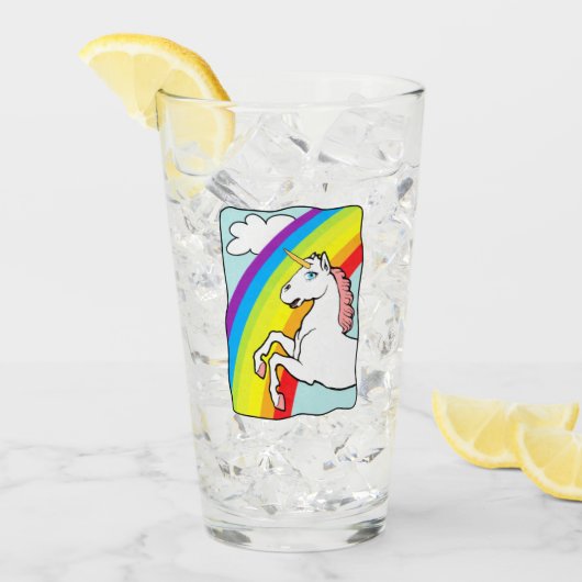 Unicorn Rainbow Glas (Voorkant ijs)