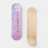 Unicorn Rainbow Glitter - Gepersonaliseerd Persoonlijk Skateboard (Voorkant)
