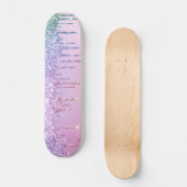 Unicorn Rainbow Glitter Persoonlijk Skateboard (Voorkant)