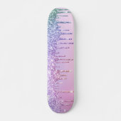 Unicorn Rainbow Glitter Persoonlijk Skateboard (Voorkant)