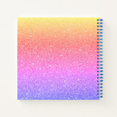 Unicorn Rainbow Glitter Sketchbook Name Script Notitieboek (Achterkant)