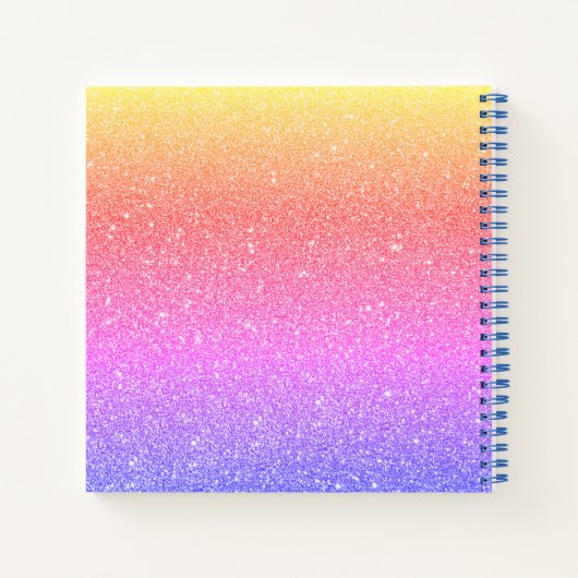 Unicorn Rainbow Glitter Sketchbook Name Script Notitieboek (Achterkant)