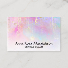 *~* Unicorn Rainbow Gold Sparkle Glitter Sun Moon Visitekaartje