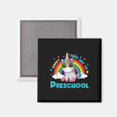 Unicorn Rainbow Happy First Day Of Preschool Back  Magneet (Voorkant / Achterkant)