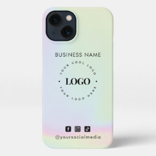 Unicorn Rainbow Holografen Business Logo & Social iPhone 13 Hoesje