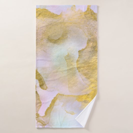 *~* Unicorn Rainbow Holograghic Pastel Gold AP1 Badhanddoek (Badhanddoek)