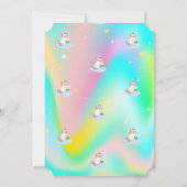 Unicorn Rainbow Holographic Magical Birthday Kaart (Achterkant)