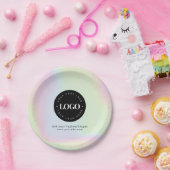 Unicorn Rainbow Holographic Pastel Business Logo Papieren Bordje (Feest)