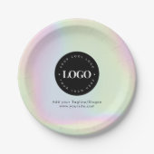 Unicorn Rainbow Holographic Pastel Business Logo Papieren Bordje (Voorkant)