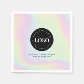Unicorn Rainbow Holographic Pastel Business Logo Servet (Voorkant)