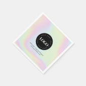 Unicorn Rainbow Holographic Pastel Business Logo Servet (Hoek)