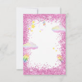 Unicorn Rainbow Invitation Kaart (Achterkant)