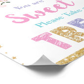 Unicorn Rainbow Je bent lief Neem een Treat Sign. Poster (Hoek)