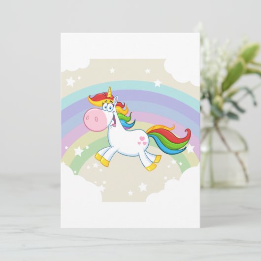 Unicorn Rainbow Kaart (Staand voorkant)