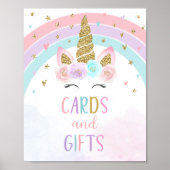 Unicorn Rainbow-Kaarten & Gifts Party Sign Poster (Voorkant)