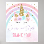 Unicorn Rainbow-Kaarten & Gifts Party Sign Poster (Voorkant)