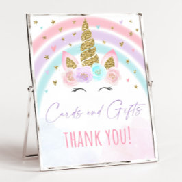 Unicorn Rainbow-Kaarten & Gifts Party Sign Poster