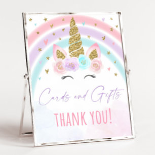 Unicorn Rainbow-Kaarten & Gifts Party Sign Poster