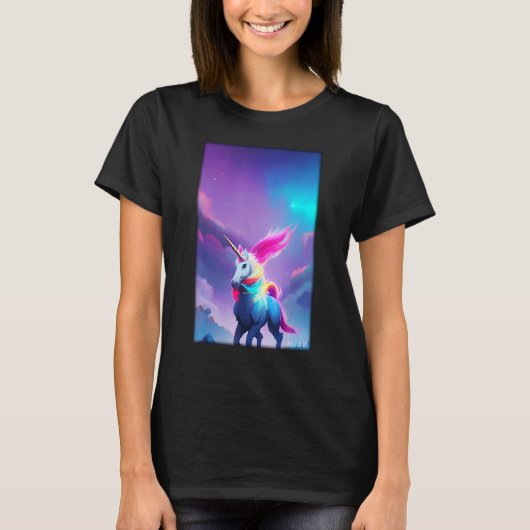 Unicorn Rainbow Magic Fairy Tale Fabulous Animal T-shirt (Voorkant)