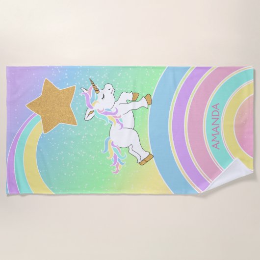 Unicorn 🦄 Rainbow Magic Strandlaken (Voorkant)