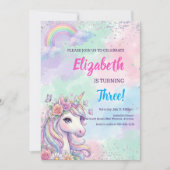 Unicorn Rainbow Magical Birthday Kaart (Voorkant)