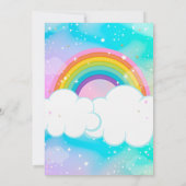 Unicorn Rainbow Magical Day Birthday Invitation Kaart (Achterkant)