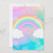 Unicorn Rainbow Magical Day Birthday Invitation Kaart (Achterkant)