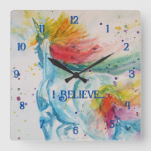 Unicorn Rainbow Magical Girls Childrens Room Clock