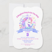 Unicorn Rainbow Magical Kids Birthday Party Custom Kaart (Voorkant)