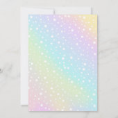 Unicorn Rainbow Mermaid First Birthday Invitation Kaart (Achterkant)