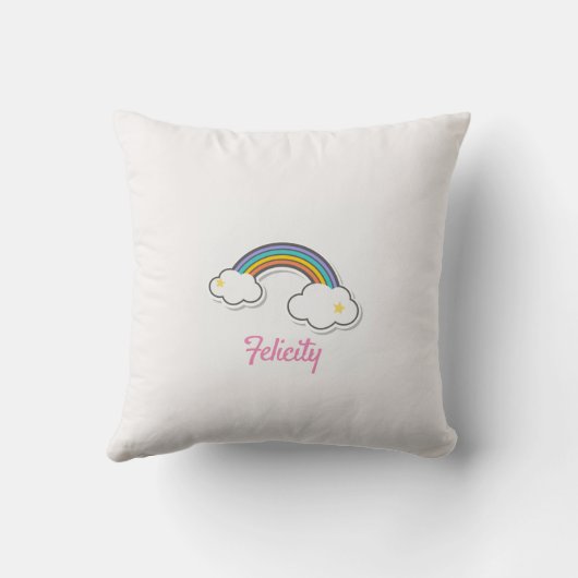 Unicorn Rainbow Monogram kleurrijk meisje Kussen (Achterkant)